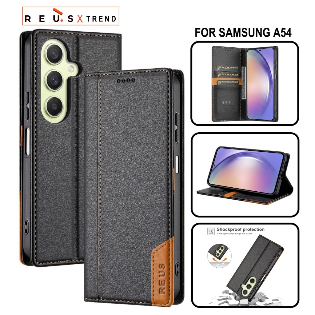 LEATHER CASE FLIP SAMSUNG A54 - เคสหนังสําหรับ SAMSUNG A54 REUS