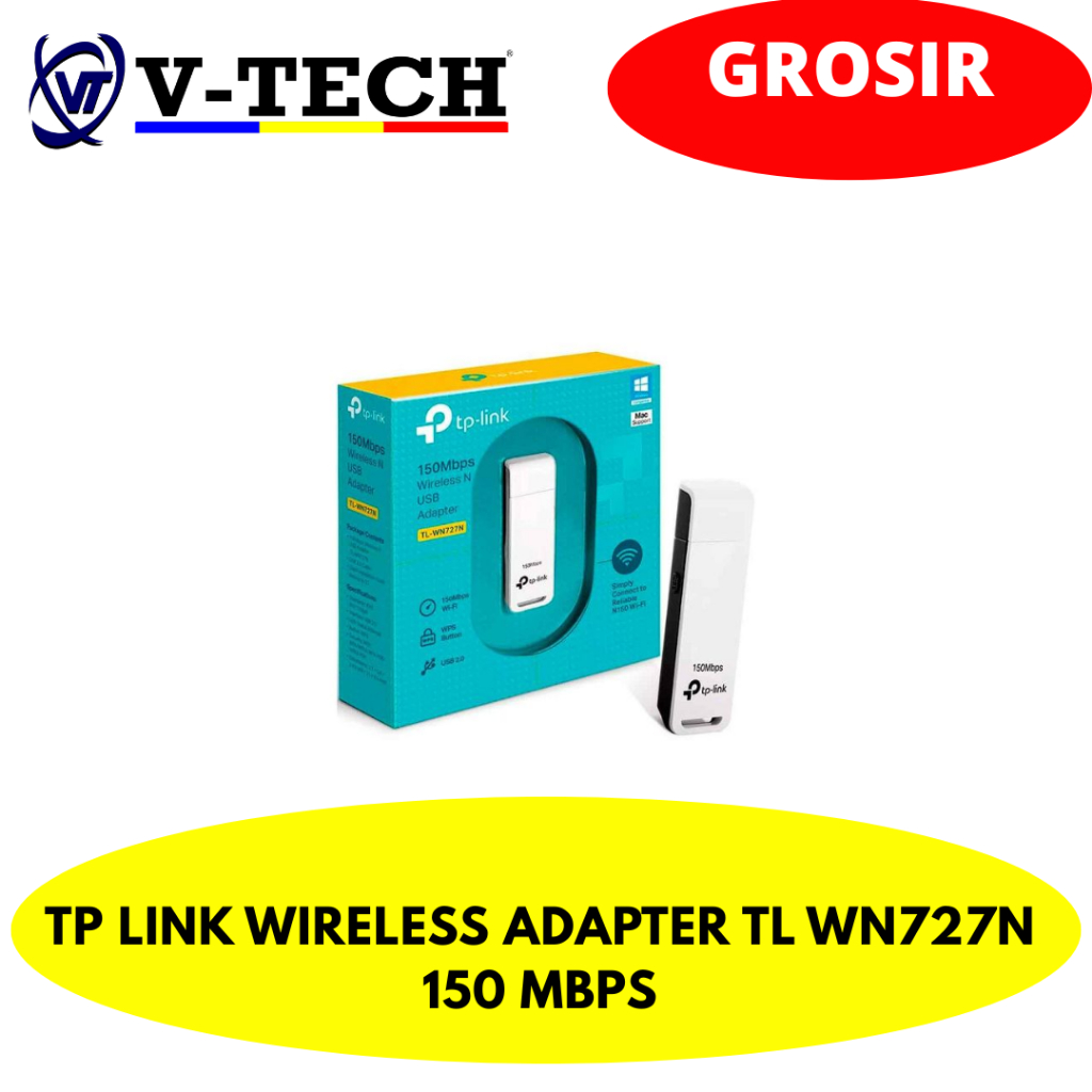 อะแดปเตอร์ไร้สาย TP LINK TL WN727N 150 MBPS