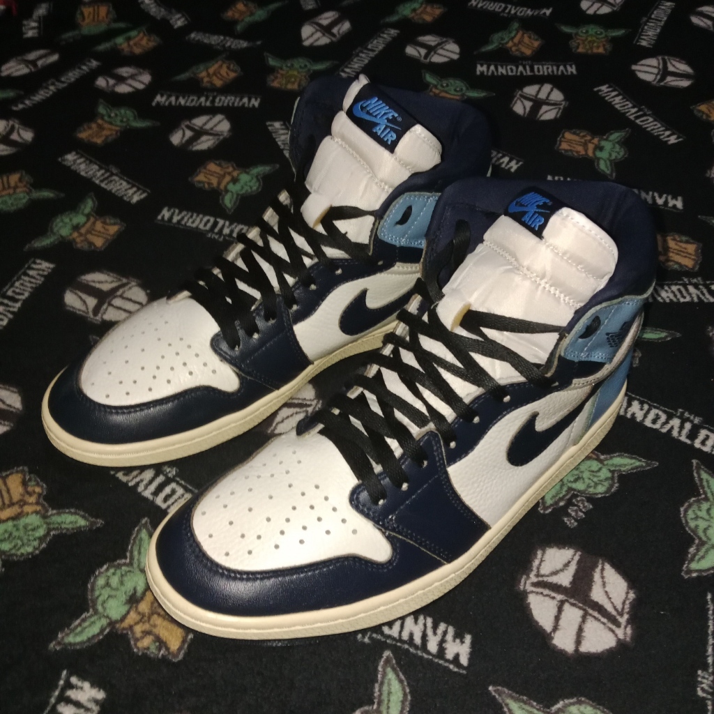 Air Jordan 1 obsidian สีฟ้า, Air Jordan, รองเท้าบาสเก็ตบอล, รองเท้า Nike Jordan, Nike Air Jordan, รอ