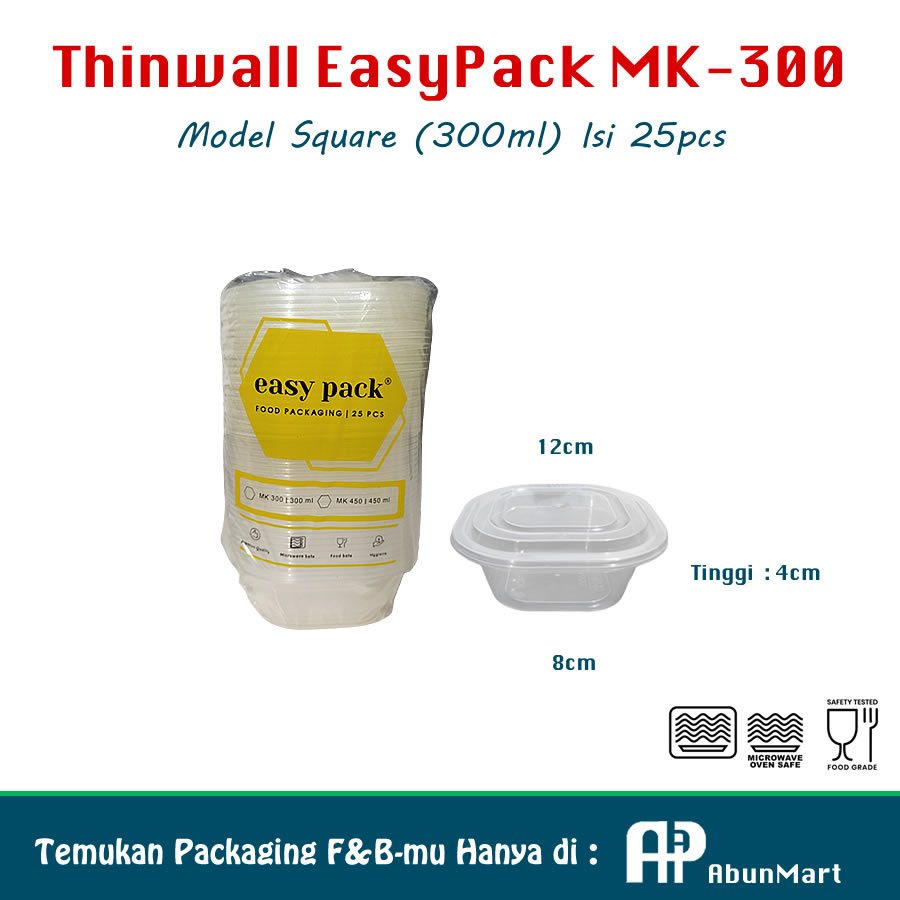 Thinwall 300 ML Square EasyPack (MK-300) เนื้อหา 250 ชิ้น