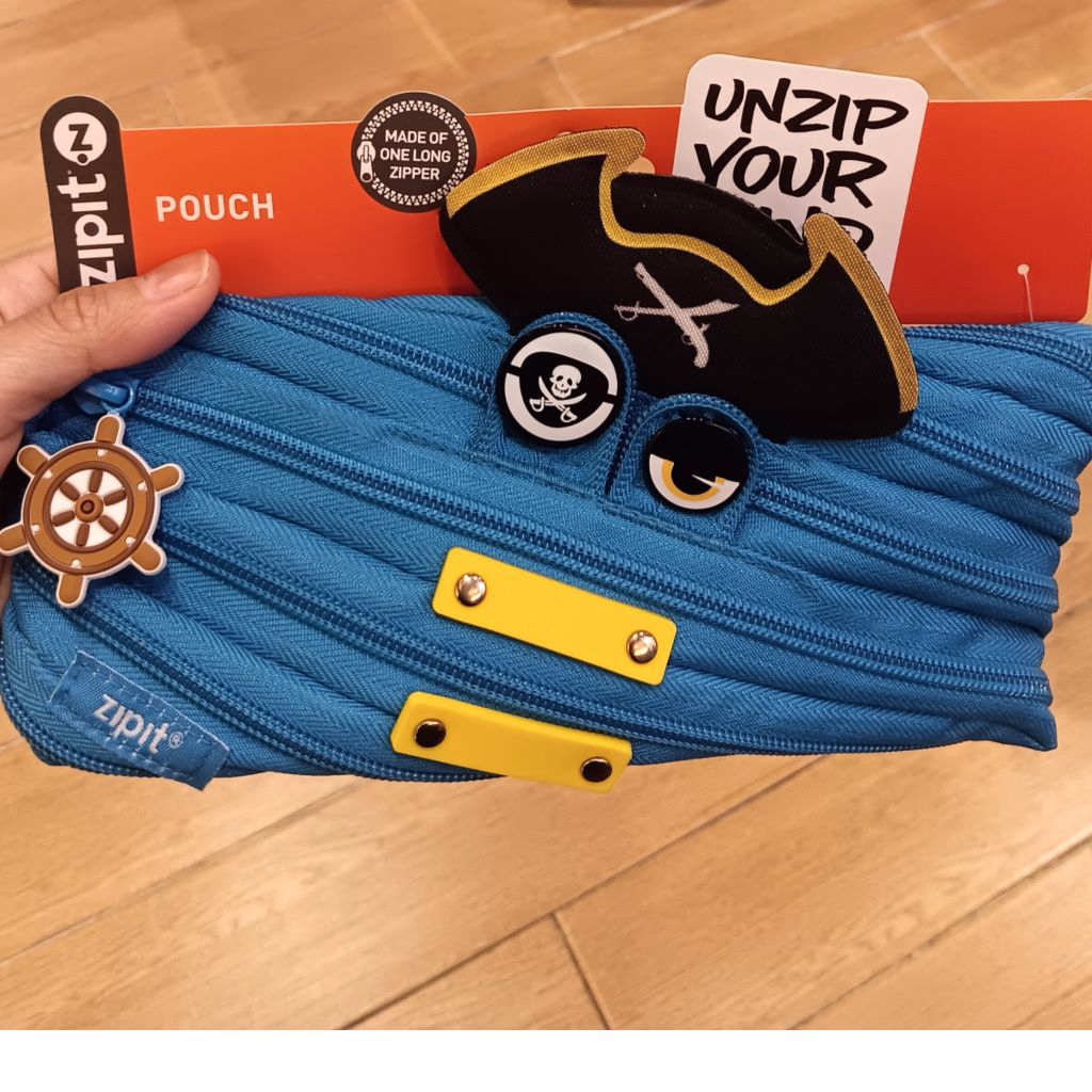 POUCH ZIPPER Pirate BLUE / Pirate RED / PINEAPPLE YELLOW