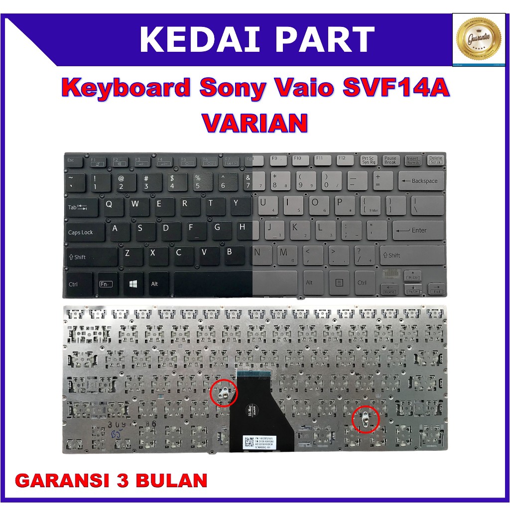 Sony Vaio SVF14A SVF14E SVF142 VF143 SVF14A15ST SVF14A1C001S SVF14A1C004B SVF14A15SGS แป้นพิมพ์สีดํา