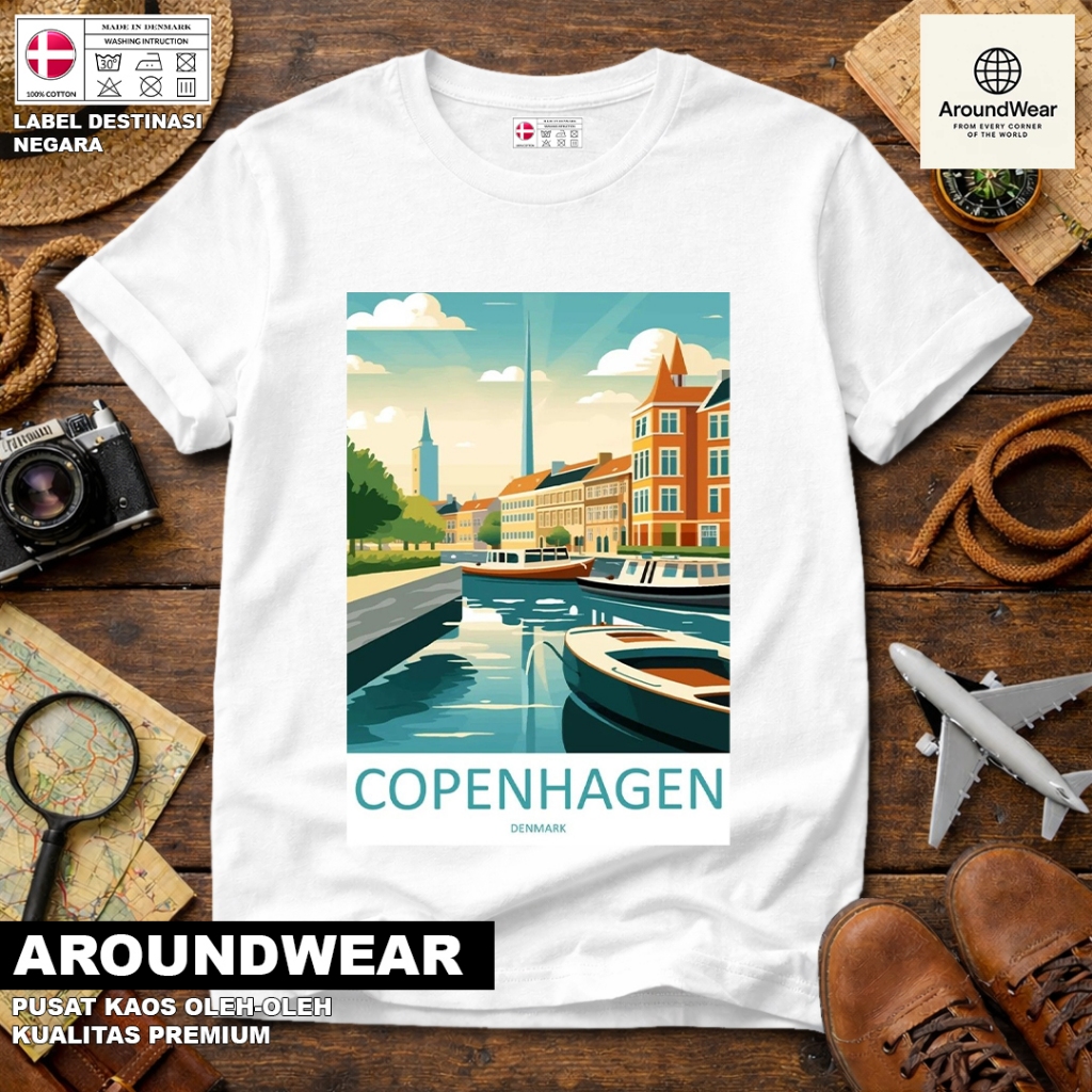 เสื้อยืด DENMARK 10 SOUVENIR พร้อมแท็ก ANSAL DENMARK PREMIUM SOUVENIR MATERIAL GIFT