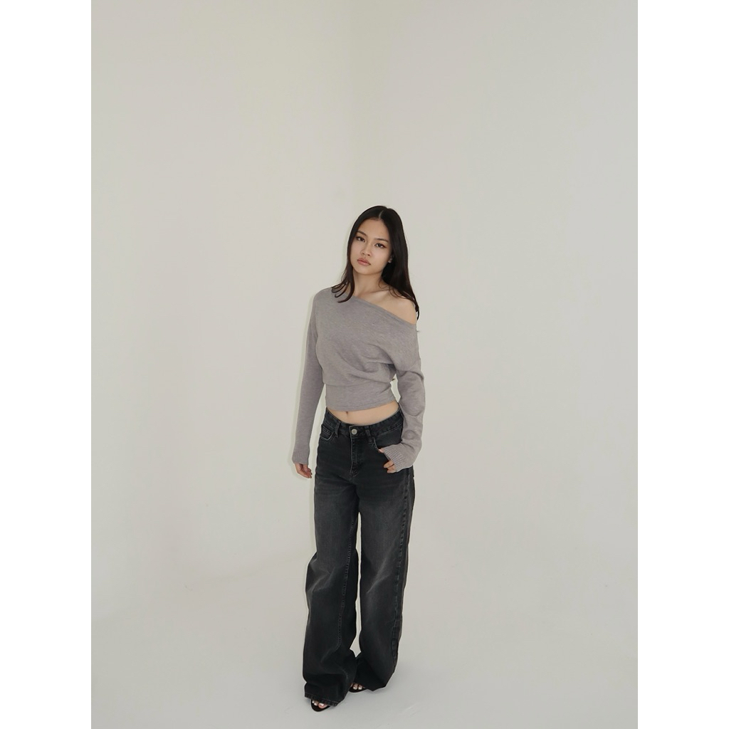 OFFSHOULDER KNIT TOP l NUDETHELABEL