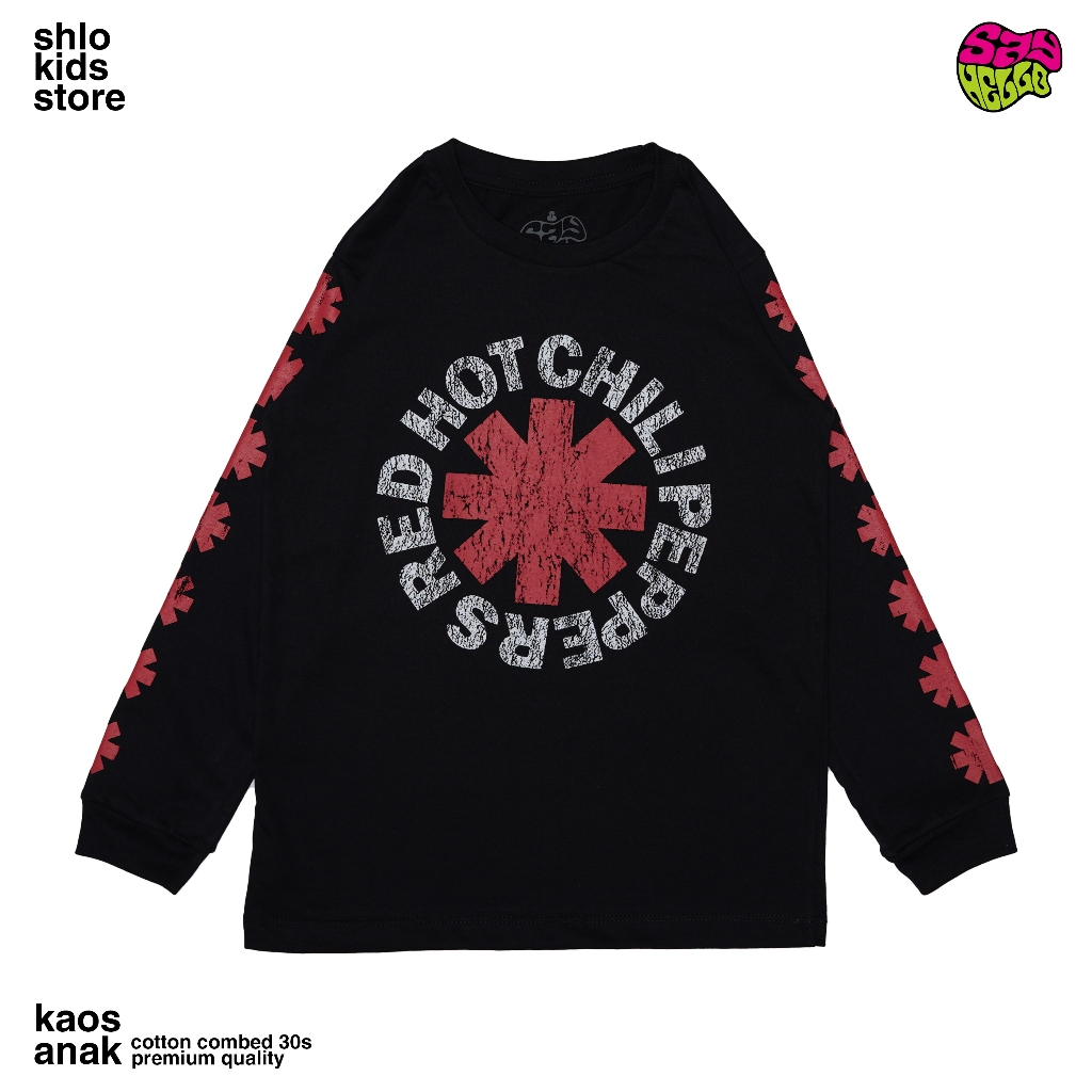 SAYHELLO Premium Long Sleeve Kids Band T-Shirt red Hot Chilli Peppers RHCP