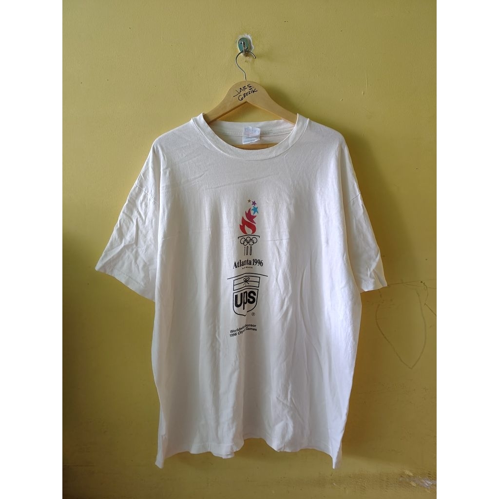 (เสื้อยืดแบรนด์) Vintage Atlanta Olympic Games 1996 Hanes Beefy T-shirt