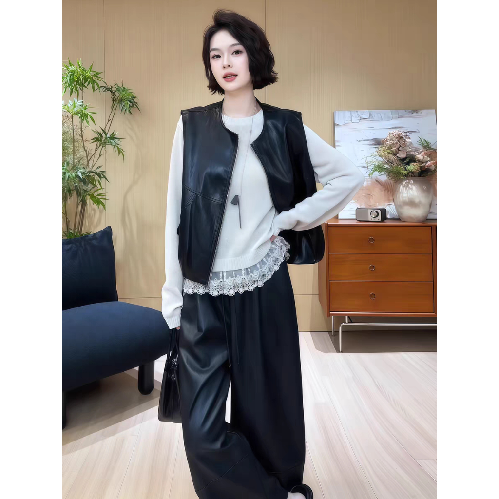 CURATED CLOSET ARIA LEATHER TOP/VEST/LATEST WOMENS LEATHER VEST/WOMENS LEATHER TOP/IMPORTED LEATHER 