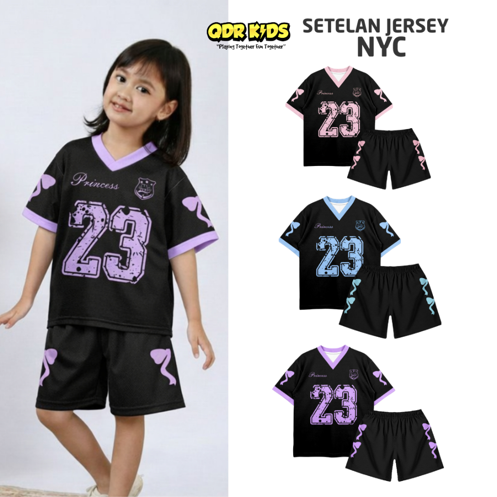 QDR KIDS JERSEY SET BOXY RUGBY HOCKEY OVERSIZE NYC NUMBER FULL PRINTING