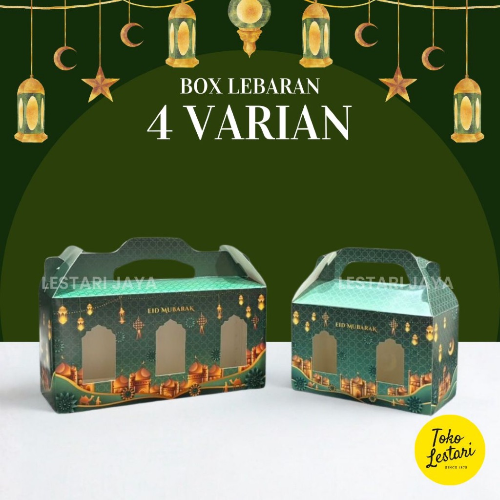 Ivory Eid al-Fitr Gable Box / Carrying Box 19x10x12 / 14 28x10x12 / 14 cm เหมาะกับ 2 กระปุก 500 ml 6