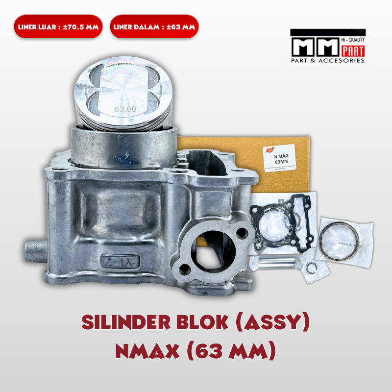 CYLINDER BLOCK ASSY NMAX 63MM - BLOCK SEHER 63 MM BORING UP NMAX AEROX 155 2DP