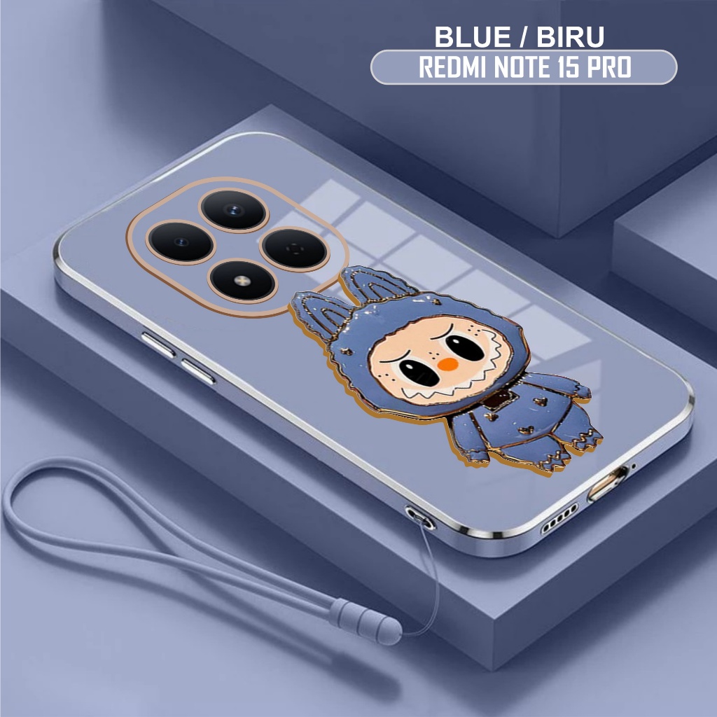 เคสนิ่ม Redmi Note 15 / 15 Pro+ 4G 5G Casing Labubu Mirror Holder Glass Free Mobile Phone Lanyard St