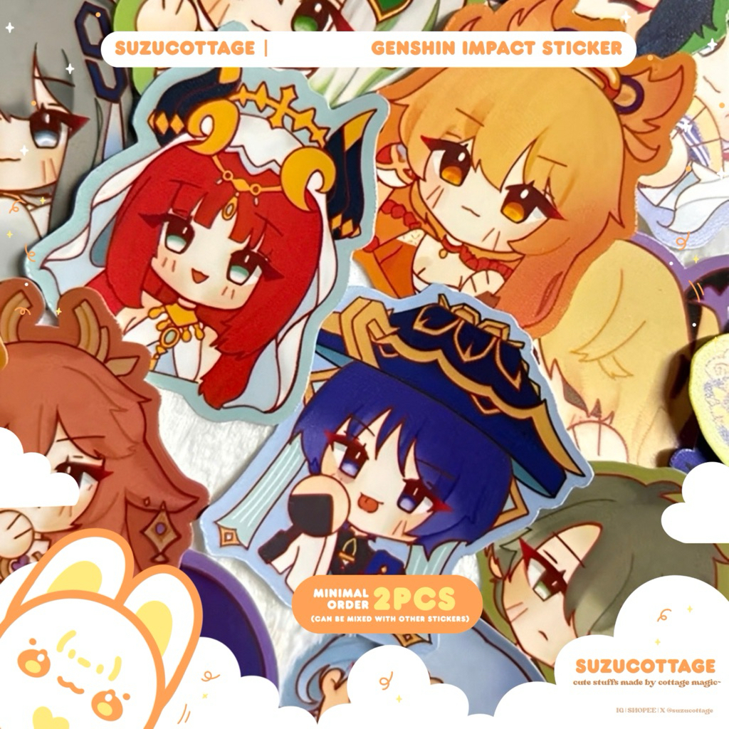 [suzgottage] สติ๊กเกอร์ Genshin Impact สติ๊กเกอร์กันน้ําอะนิเมะเกม Genshin Impact