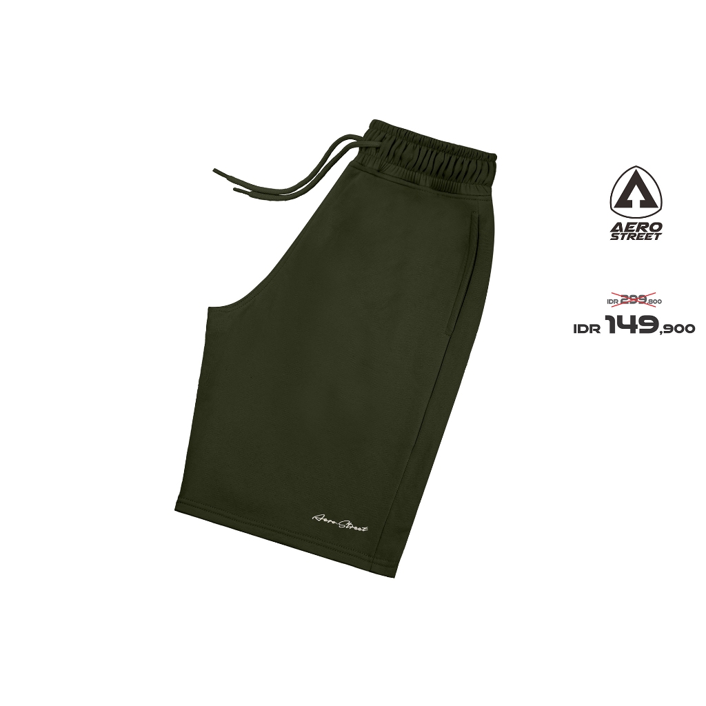 HIJAU Aerostreet Jogger Shorts Madava Army Green Jogger Pants EBAAA