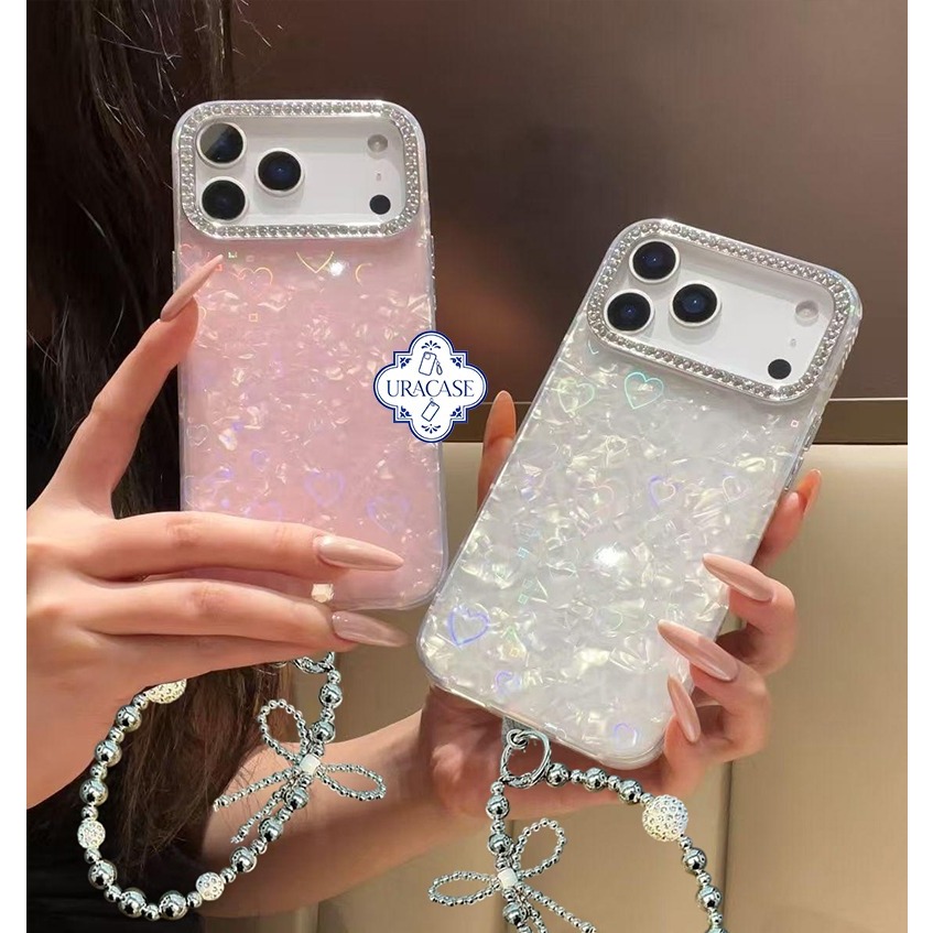 GANTUNGAN [ไม้แขวนเสื้อฟรี] Lxury Diamond Spearkling Case พร้อม CHARM ใช้งานร่วมกับสําหรับ IPHONE 7 