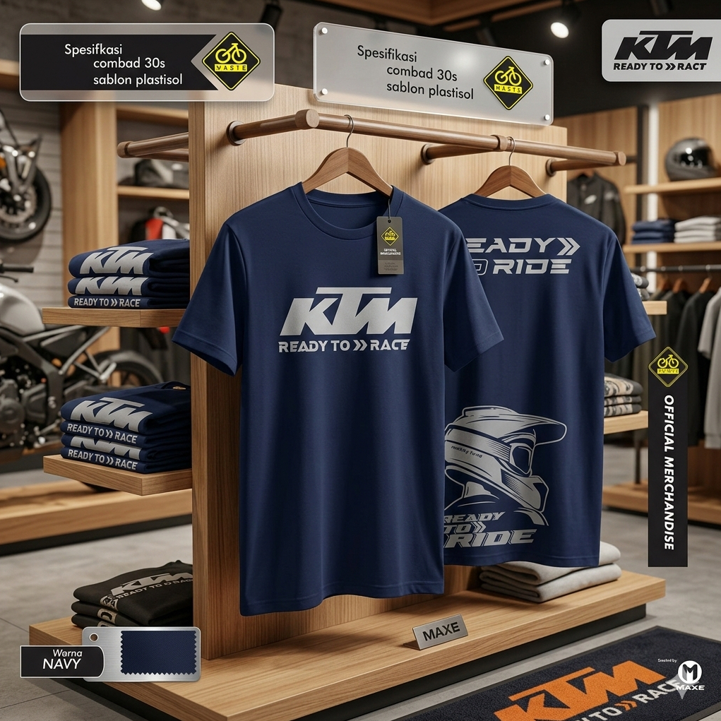 เสื้อยืดสีกรมท่า RKTM/ เสื้อยืด KTM Racing/ เสื้อยืด Trabas/ เสื้อยืด KTM