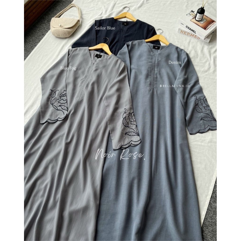 NOIR ROSE ABAYA BELLALUNA TENCEL NUBUCK MATTE