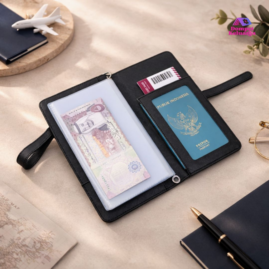 Passport Wallet Passport Holder Travel Organizer มัลติฟังก์ชั่น