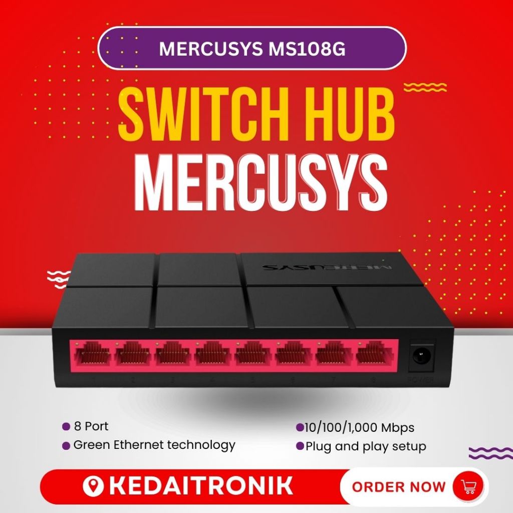 Switch Hub MERCUSYS MS108G 8-Port Gigabit 10/100/1000Mbps