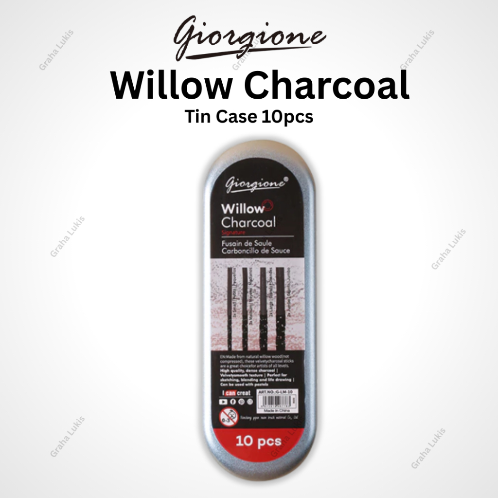 Giorgione Willow Charcoal Tin Case - 10 ชิ้น