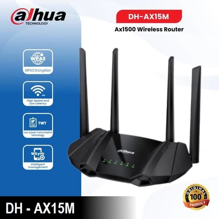 Dahua DH-AX15M เราเตอร์ไร้สาย WiFi 6 AX1500 Dual Band Gigabit 4 เสาอากาศ