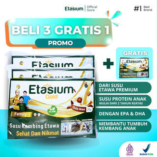 [BELI 3 GRATIS 1] Etasium Gold Susu Bubuk 1 Pack 250g 5XTinggi Kalsium, Rendah Laktosa, Sehat Alami