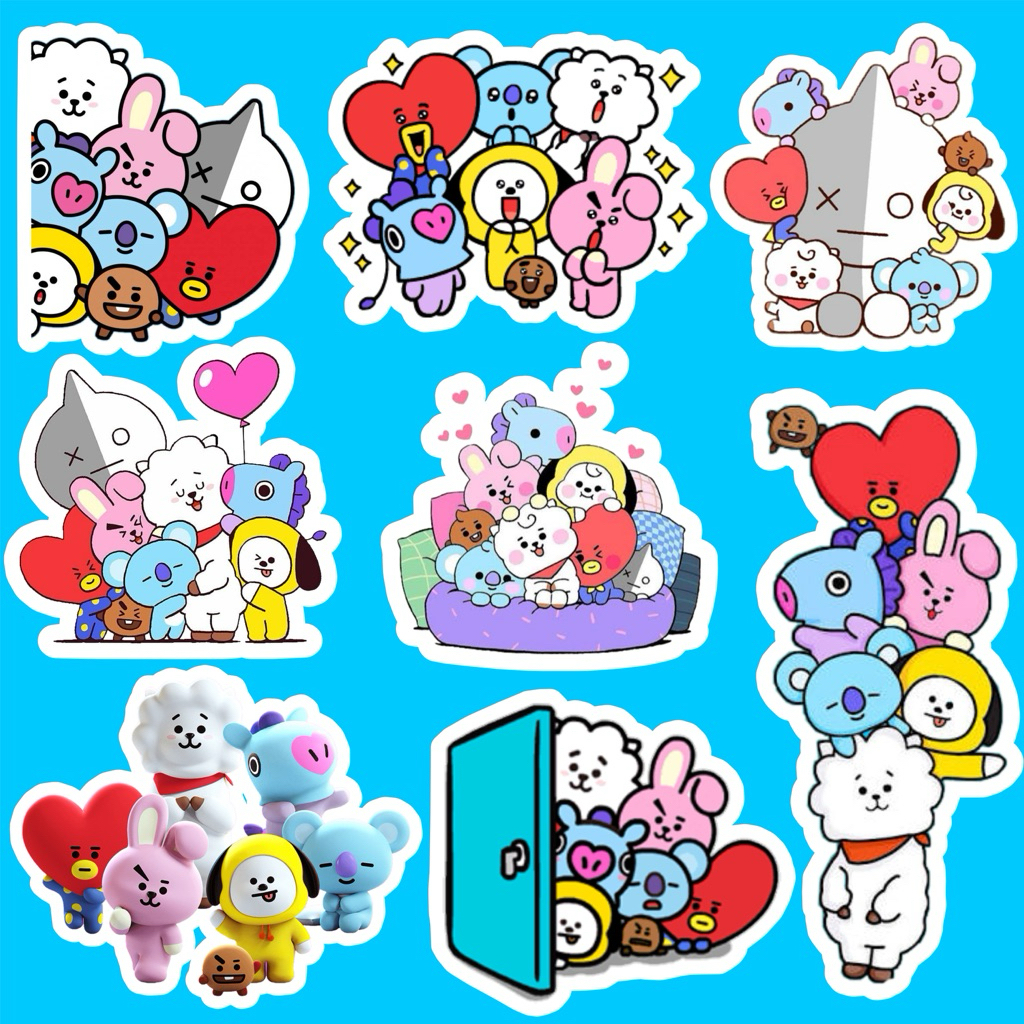 สติ๊กเกอร์ Bt21 (ตัดแล้ว) Cooky Mang Shooky Chimmy Koya RJ Tata / สติ๊กเกอร์ Kpop