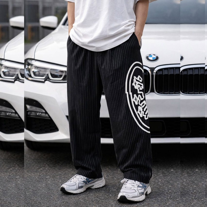 Marcher.ltd Rocket กางเกงขายาวลายโลโก้ Marcher สีขาวสําหรับ Unisex