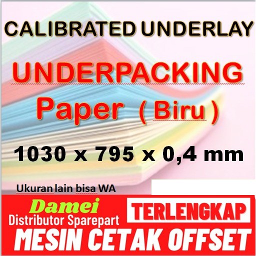 MESIN Heidelberg Underlay Paper CD102 Offset Printing Machine Underpacking Paper Blue