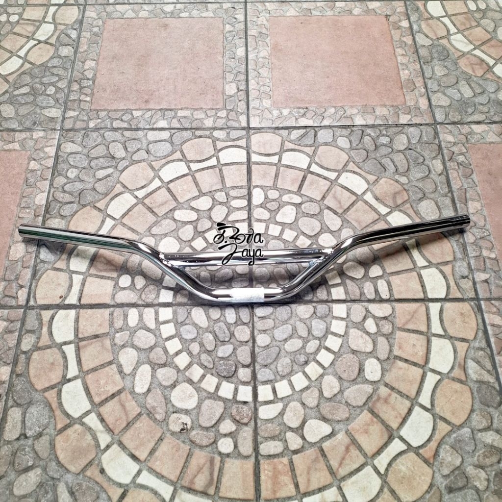 NEW IRON CHROME COMMUTER SUNRISE STANG - HANDLE BAR SUNRISE PLATINUM 22.2 mm สี CHROME 70cm