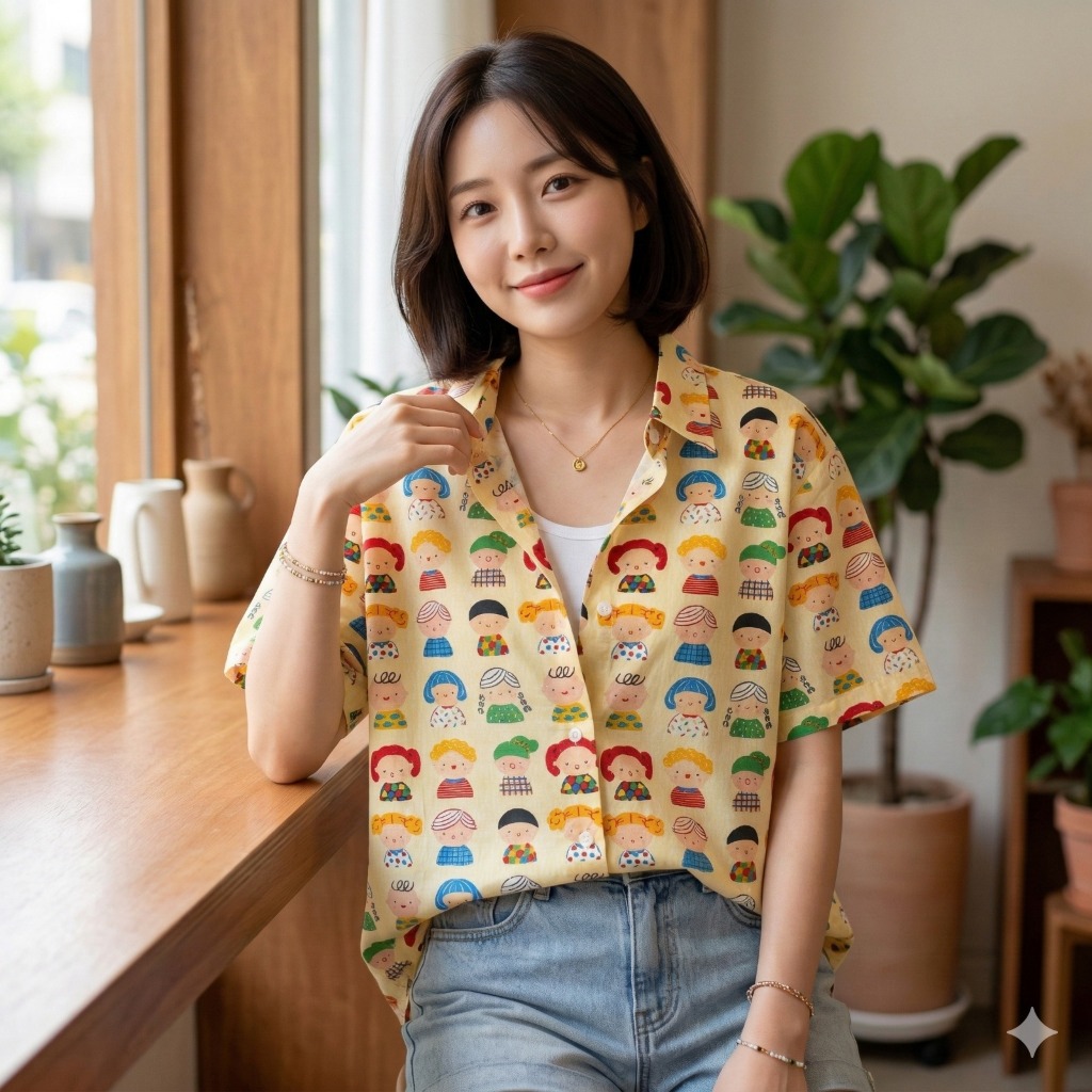 KATUN KEMEJA BONUS BY ANANYA - เสื้อเชิ้ตผ้าฝ้ายป๊อปลินสําหรับผู้หญิงพร้อมเสื้อครอปน่ารัก