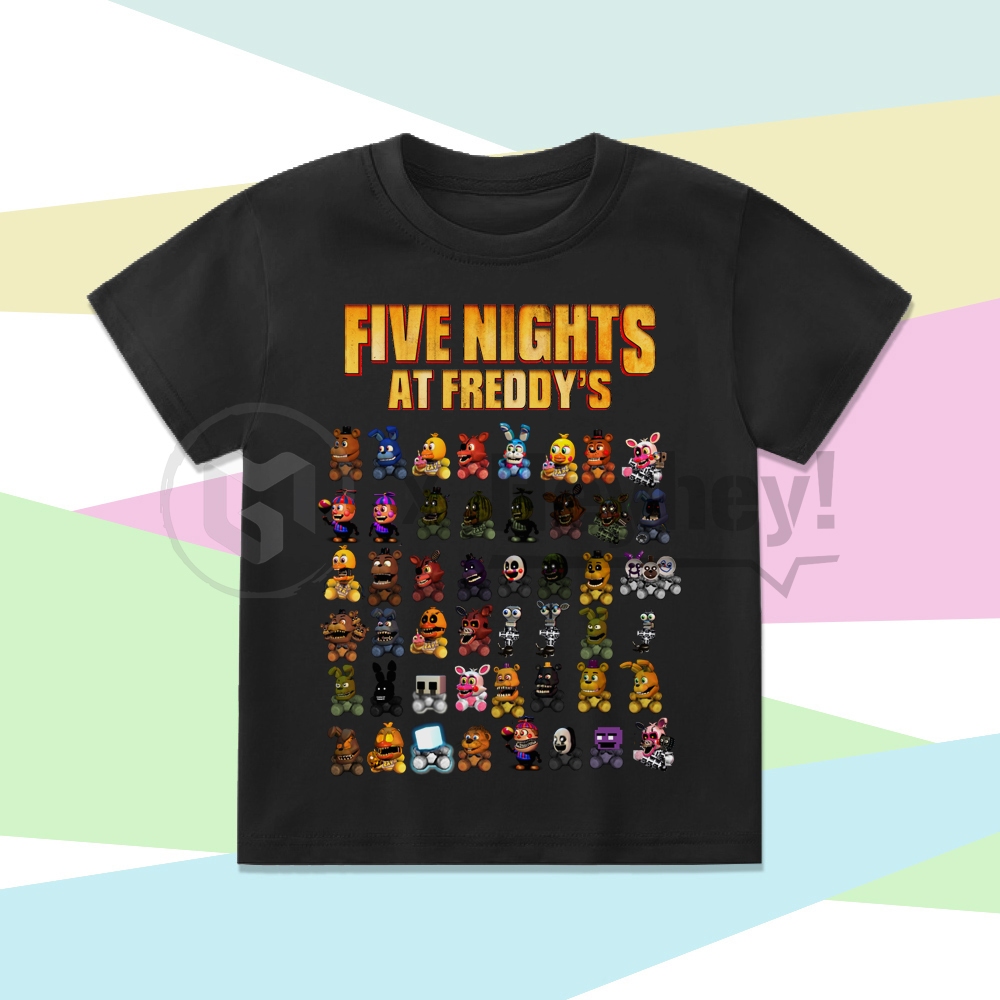 เสื้อยืดตัวอักษร FNAF Five Nights at Freddys