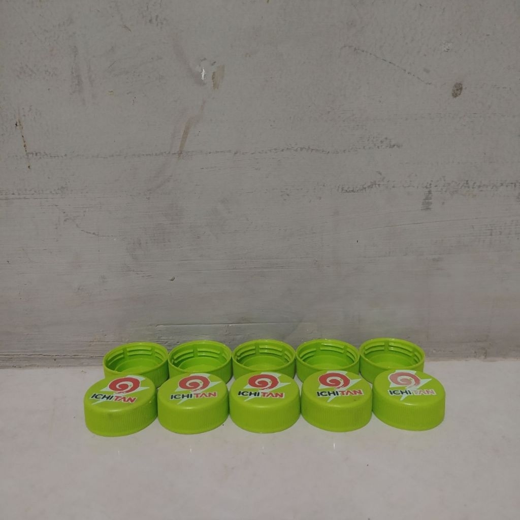 HIJAU 10 ชิ้น Ichitan ขวดพลาสติกหมวกสีเขียวอ่อนสะอาดใช้