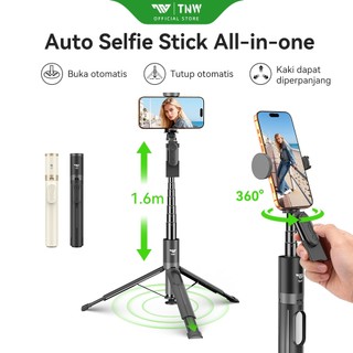 TNW PP5 Automatic Pop Up Selfie Stick Aluminium Tongsis Tripod Auto Open Selfie Stick All-in-one With Magnetik Zoom Remote Fill Light