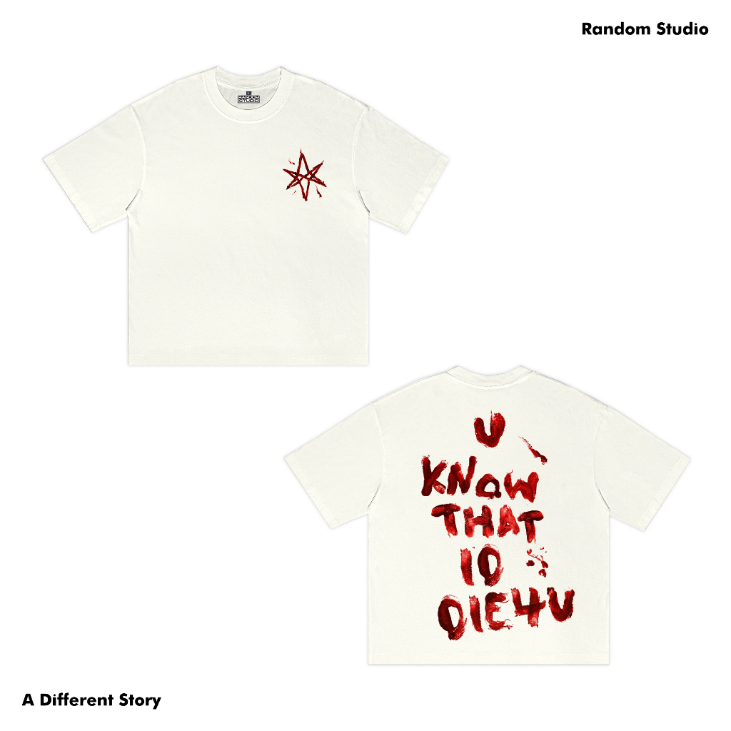 Random Studio Boxy Tshirt Heavyweight 16s Bring Me The Horizon Die 4 U สีขาว