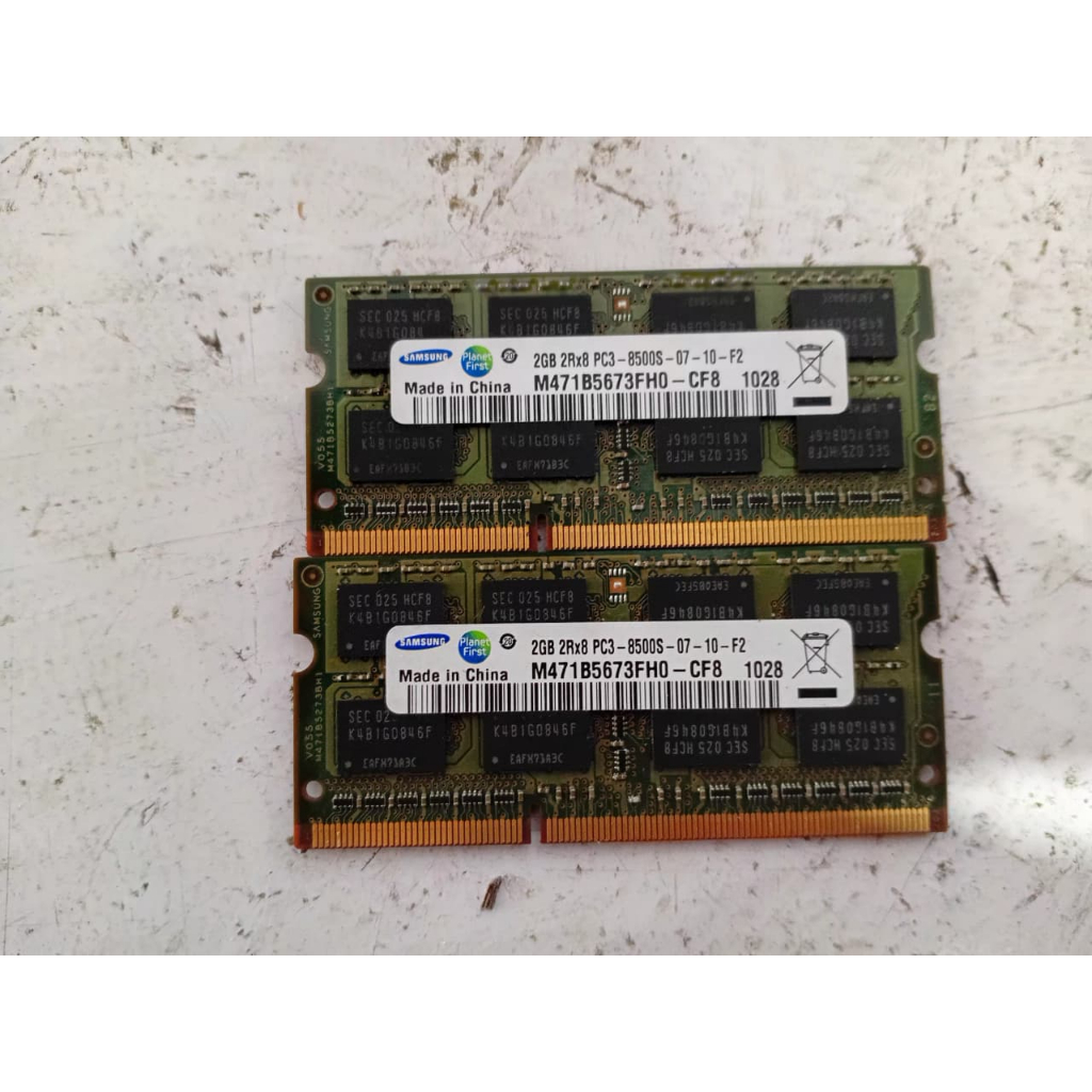 SODIMM MEMORY RAM DDR3 SAMSUNG 2GB 2Rx8 PC3 - 8500S M471B5673FHO - ercomp1