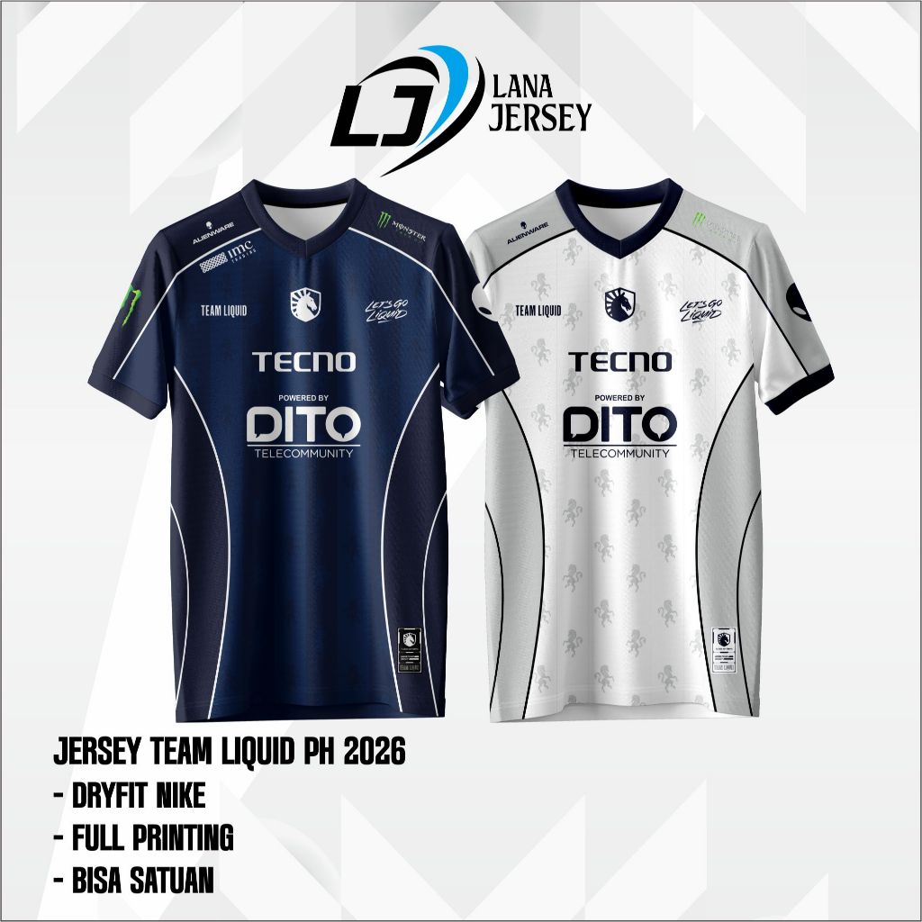 ทีมล่าสุด Liquid PH TLPH 2026 Gaming Jersey TLPH Mobile Legends MLBB เสื้อยืดฟรี Custom Nickame
