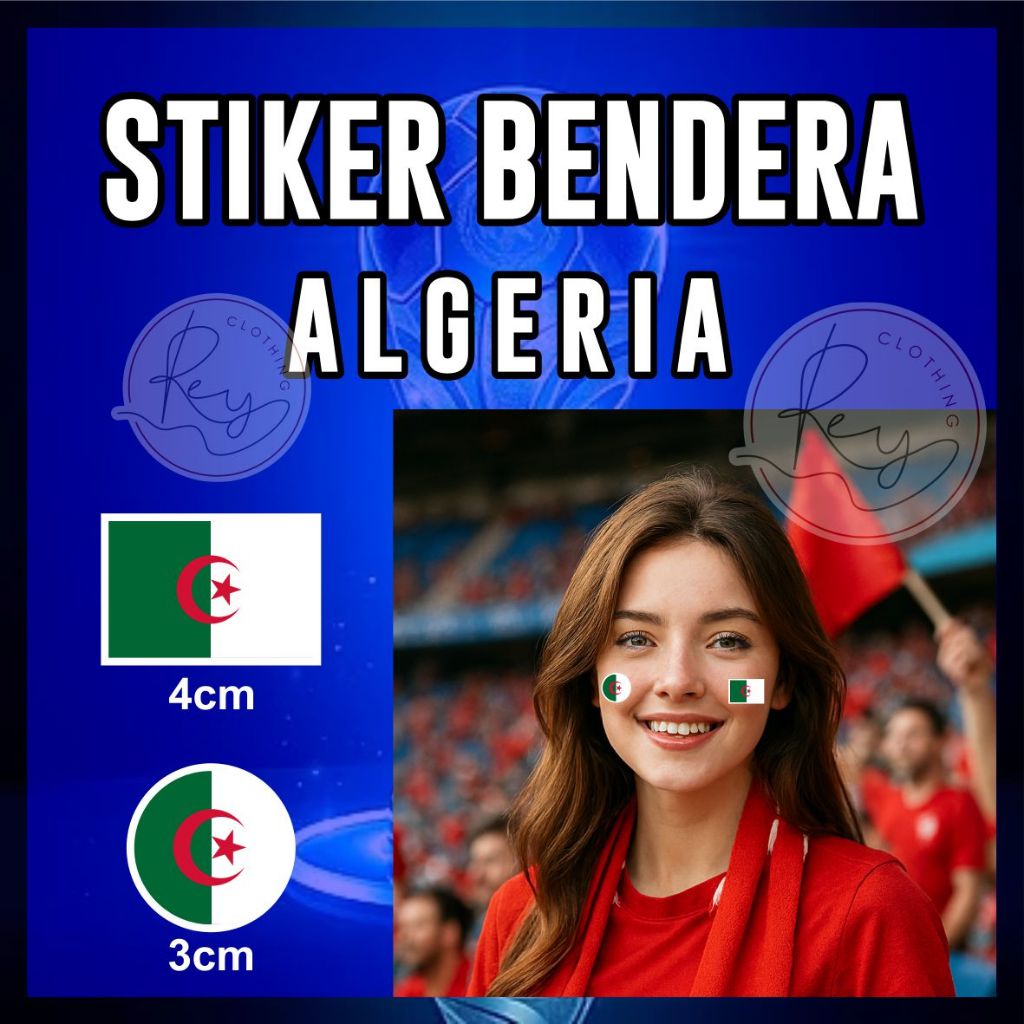 ALGERIA FLAG CHEEK STICKERS - เสื้อผ้า REY