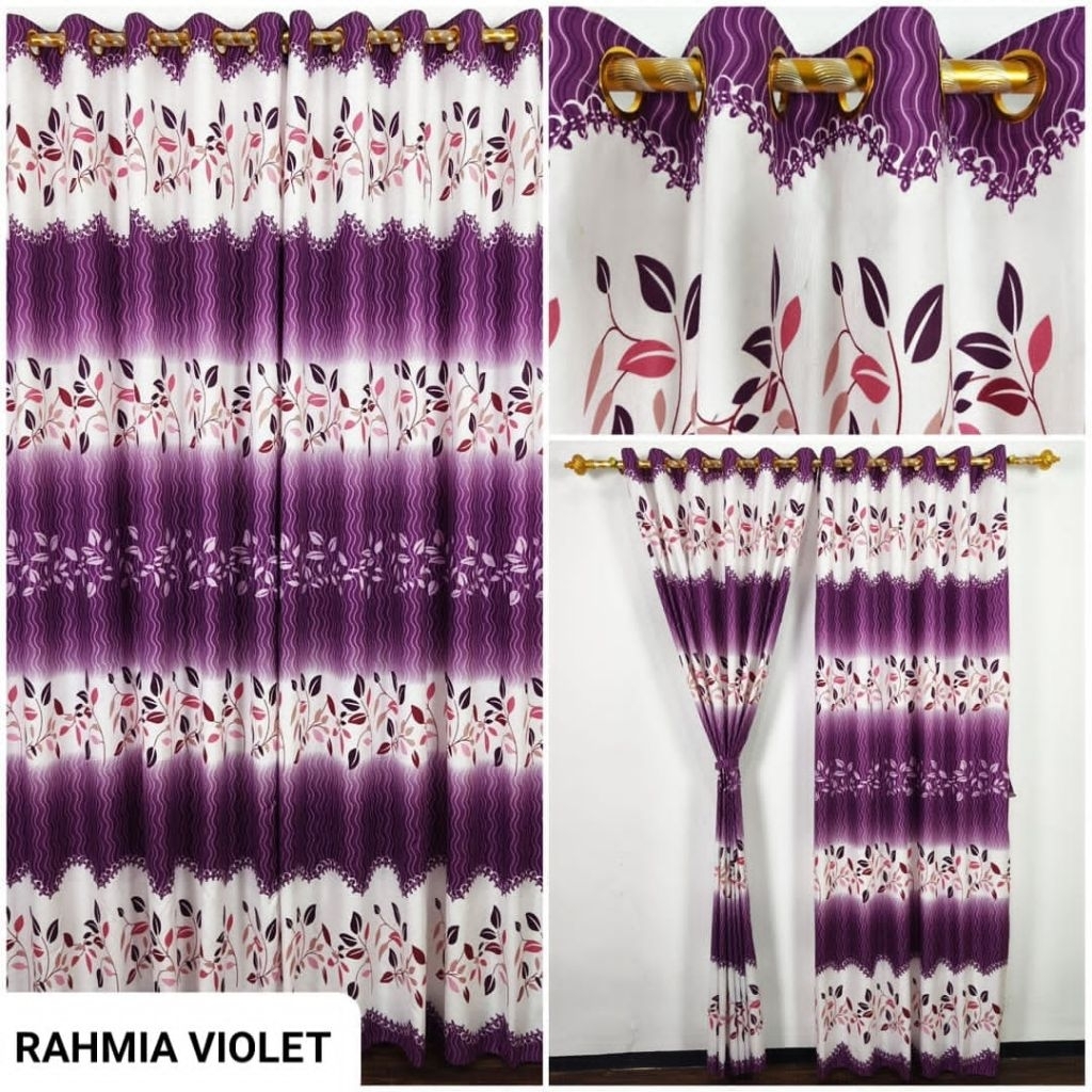 RAHMIAH VIOLET CURTAINS AESTHETIC RINGS CURTAINS MOTIF CURTAINS SMOKERING CURTAINS 12 SHORT CURTAINS