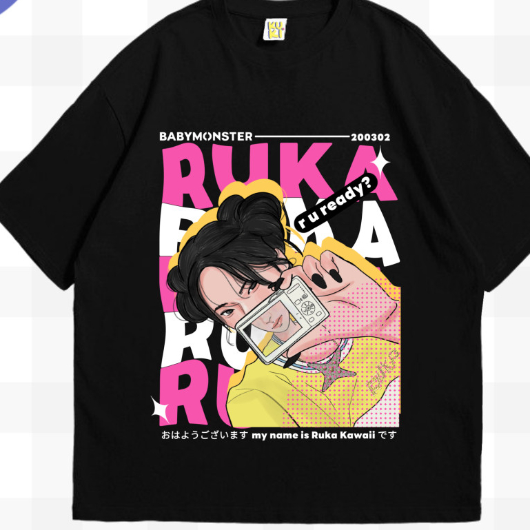 KATUN KUKI เสื้อยืด Unisex BABY MONSTER RUKA Ver. / ผ้าฝ้ายหวี / แขนสั้น