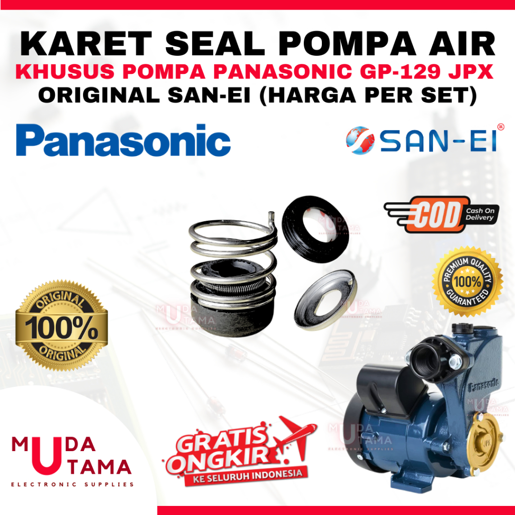PANASONIC ปั้มน้ําซีลยาง GP129JPX GP129 ORIGINAL SAN EI - PANASONIC GP 129 ปั้มน้ํา MECHANICAL SEAL 