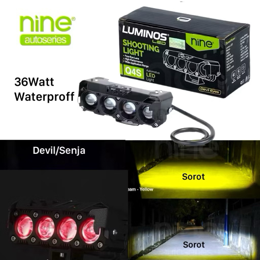 MATA Ecco9 SUPER BRIGHT SHOOTER LAMP 3 EYES 4 EYES 3 EYES สีขาวสีเหลือง PLUS DEMON EYES กันน้ํา