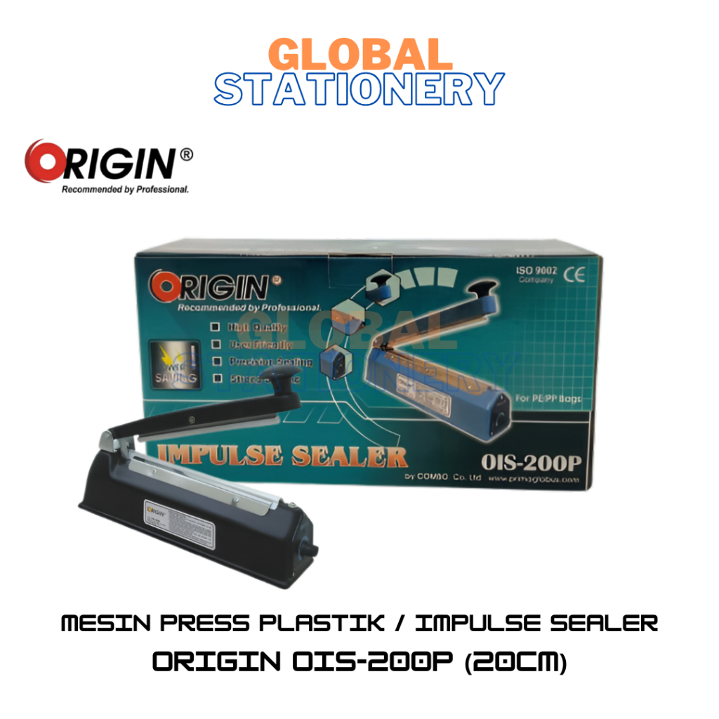 MESIN Impulse Sealer เครื่องกดพลาสติก ORIGIN OIS-200P OIS200P OIS 200P 20 ซม.ต้นฉบับ