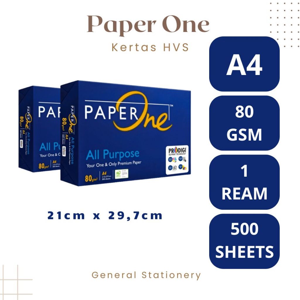 Paper One HVS A4 80gsm / Paperone A4 80gr กระดาษ HVS อเนกประสงค์ / 1 รีม