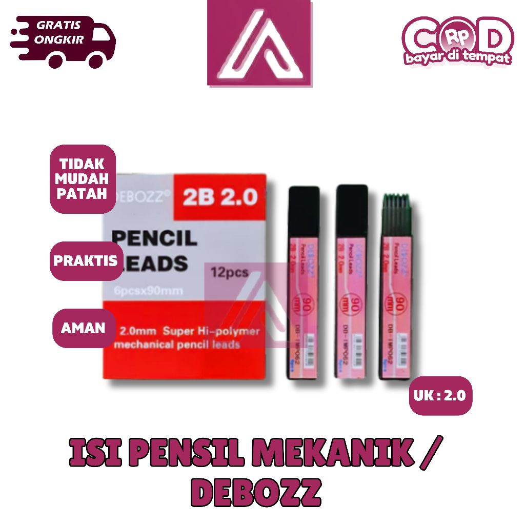 DEBOZZ MECHANICAL PENCIL CONTENTS 300 2B 0.5 MM PENCIL LEAD REFILL MECHANICAL PENCIL