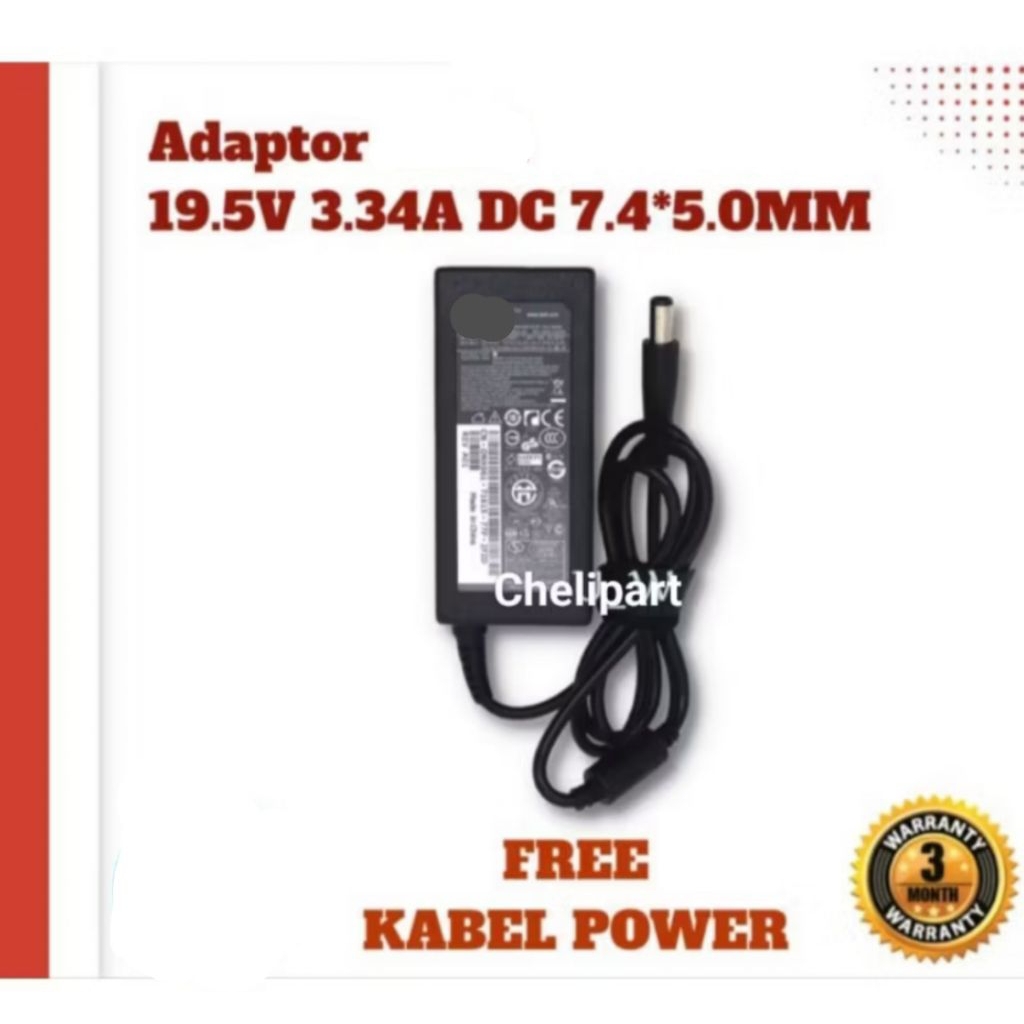 อะแดปเตอร์ Latitude E5250 E5440 E5450 E5540 E5550 19.5V 3.34A DC 7.4x5.0 มม.