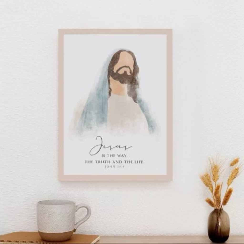Jesus Is The Way Frameless Wall Decorative 30 x 40 ซม