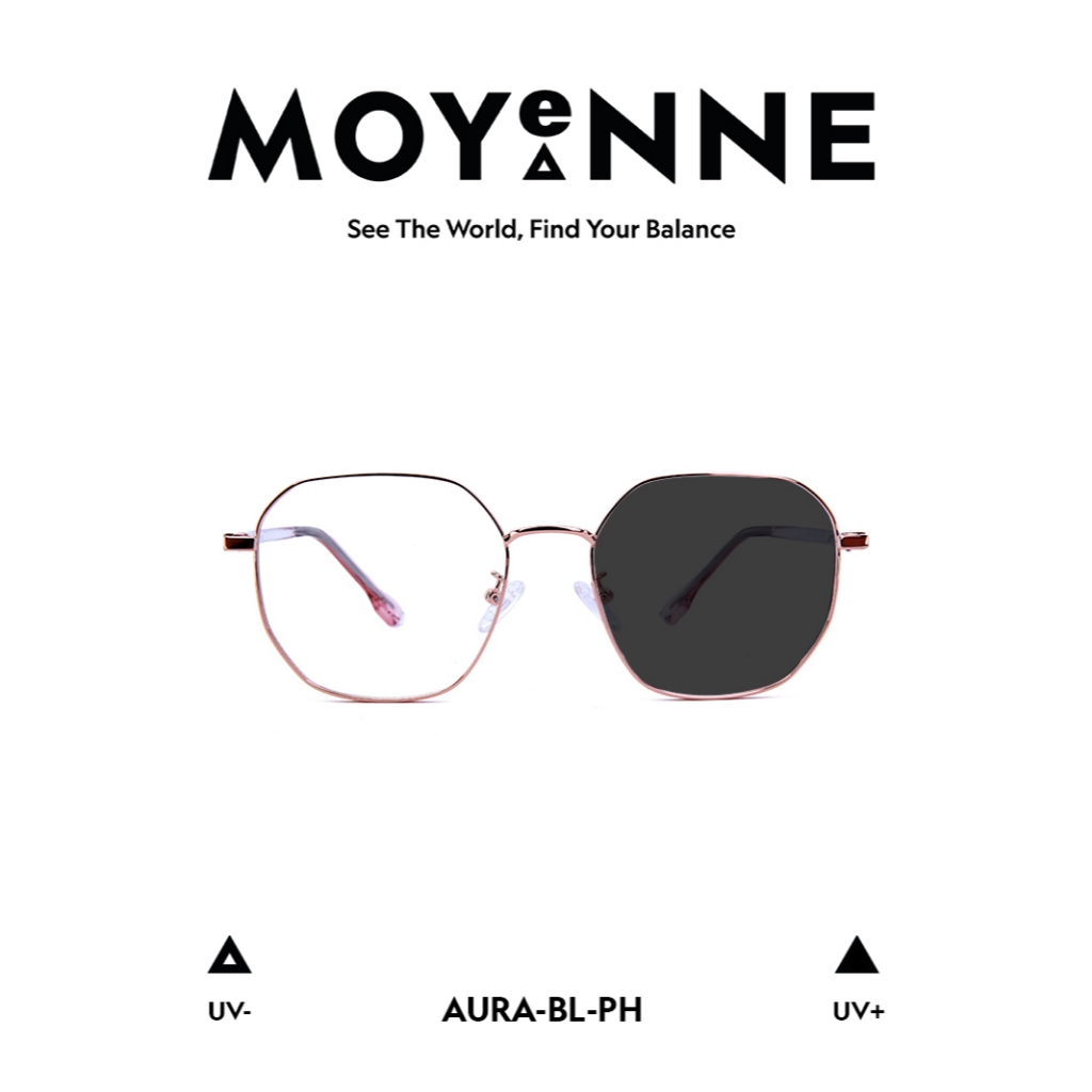 AURA by Moyenne Glasses - Professional Chic Womens Bluechromic Anti-Blueray แว่นตารังสี