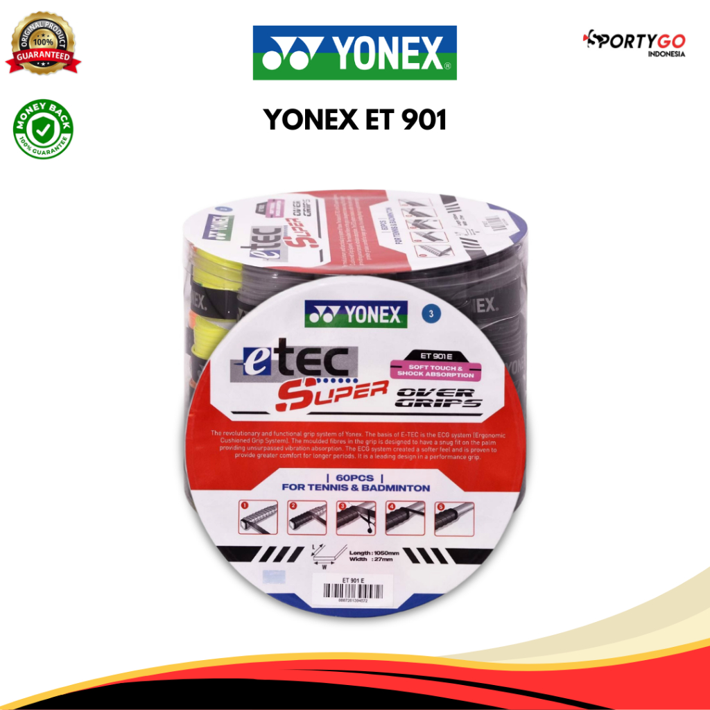 Yonex ET 901 E ด้ามจับแบดมินตันยางแท้ | ด้ามจับยาง Yonex Etec 901 E