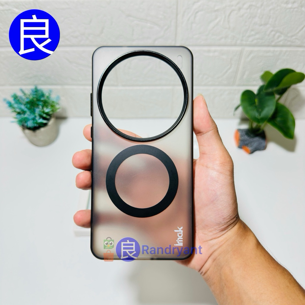 Imak Premium Case สําหรับ Vivo X200 Pro - Frosted โปร่งใสสีดําพร้อม Magsafe Hardcase Softcase Hybrid