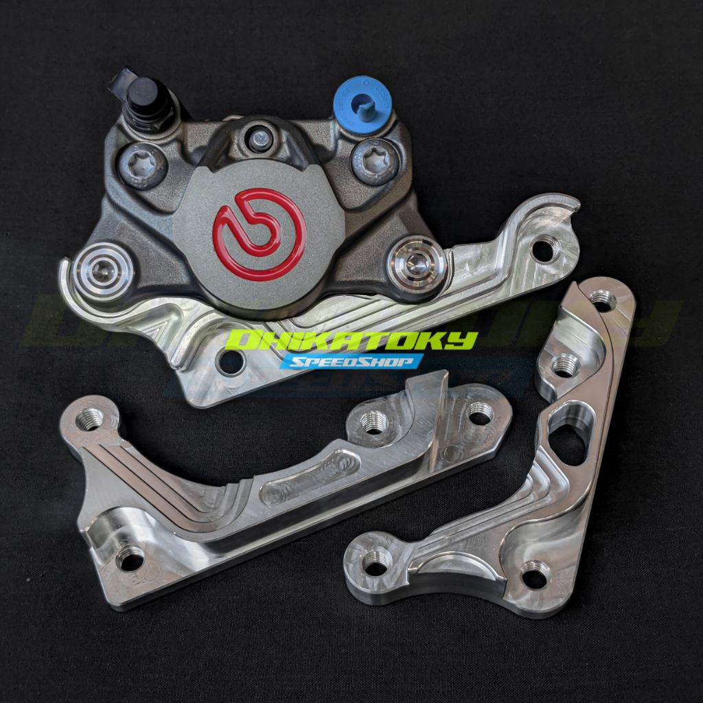 ขายึดอลูมิเนียม CNC สําหรับ BREMBO 2P Caliper พร้อมแผ่น 220 มม. Wave W100/110i/125R/S/i | ประเทศไทย 